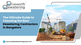 Complete Dewatering – Expert Dewatering in Bangalore