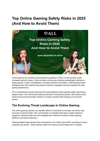 Top Online Gaming Safety Risks in 2025 (And How to Avoid Them)