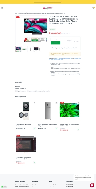 Buy LG OLED55C56LA 139cm (55 inch) OLED evo Smart TV - LG Online Stores