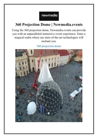 360 Projection Dome | Newmedia.events