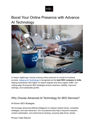 Boost Your Online Presence with Advance AI Technology