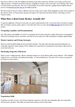 The Truth About Real Estate Brokers: Their Impact on Your Property Journey