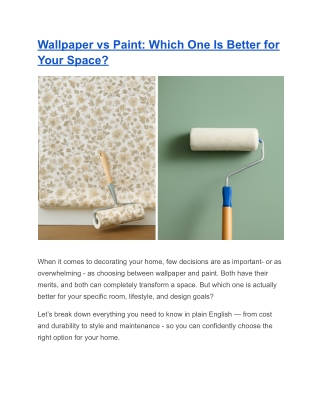 Wallpaper vs Paint- Which One Is Better for Your Space