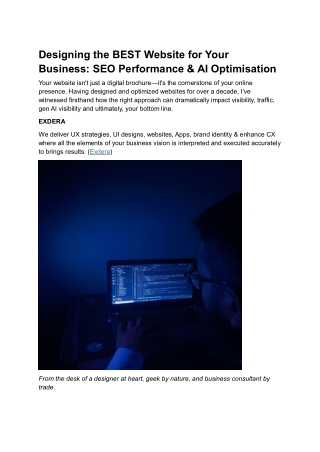 PDF SubmissionDesigning the BEST Website for Your Business: SEO Performance & AI