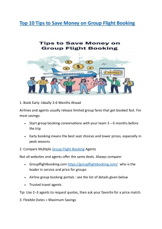 Top 10 Tips to Save Money on Group Flight Booking