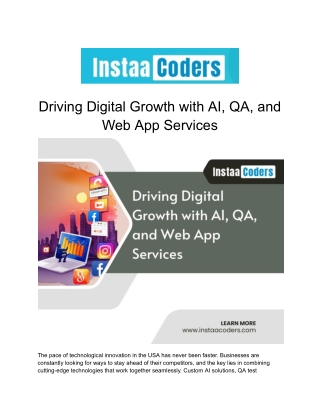 Driving Digital Growth with AI, QA, and Web App Services