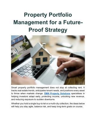 Property Portfolio Management for a Future-Proof Strategy