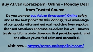 Buy Ativan (Lorazepam) Online – Monday Deal from Trusted Source