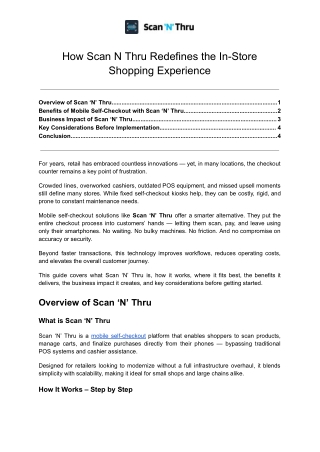 How Scan N Thru Redefines the In-Store Shopping Experience