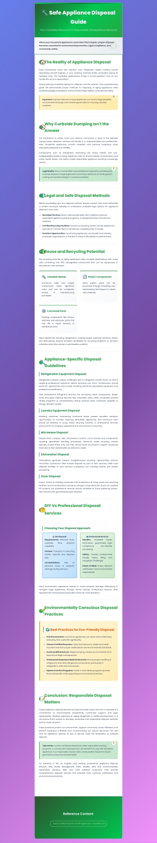 Safe Appliance Disposal Guide: Your Complete Resource for Old Appliances