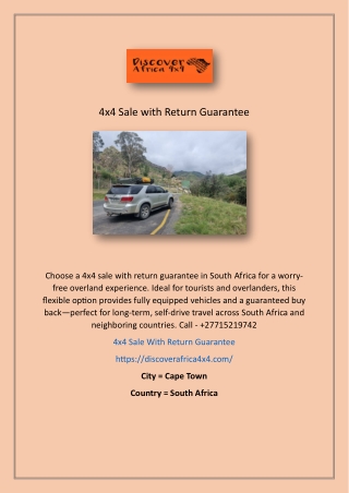 4x4 Sale With Return Guarantee