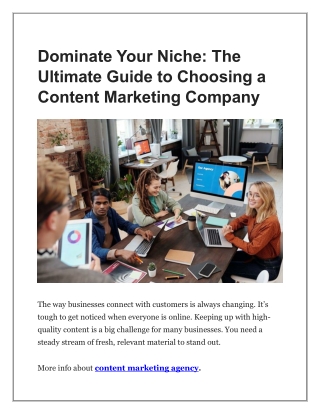 Dominate Your Niche- The Ultimate Guide to Choosing a Content Marketing Company