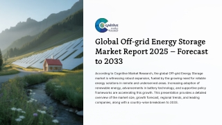 Off grid Energy Storage Market Report