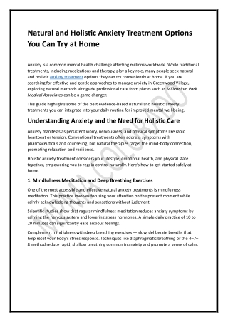 Reliable Anxiety Treatment Greenwood Village