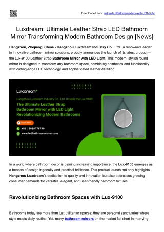 Ultimate Leather Strap LED Bathroom Mirror Transforming Modern Bathroom Design
