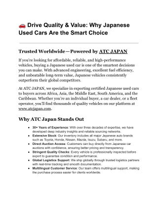 Drive Quality, Drive Japan