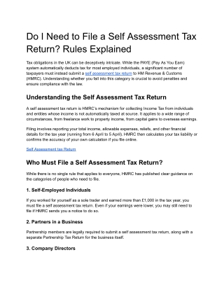 Do I Need to File a Self Assessment Tax Return_ Rules Explained