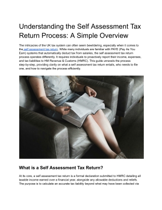 Understanding the Self Assessment Tax Return Process_ A Simple Overview