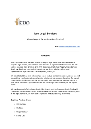 From Consultation to Solution with Icon Legal Services