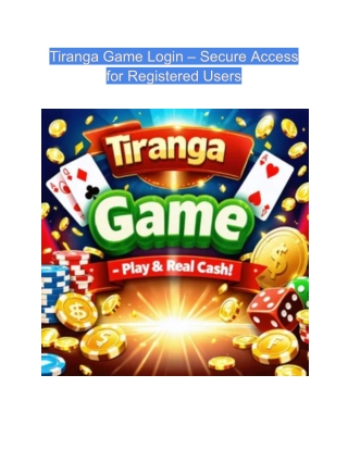Tiranga Game Login – Secure Access for Registered Users