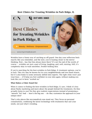 Best Clinics for Treating Wrinkles in Park Ridge, IL