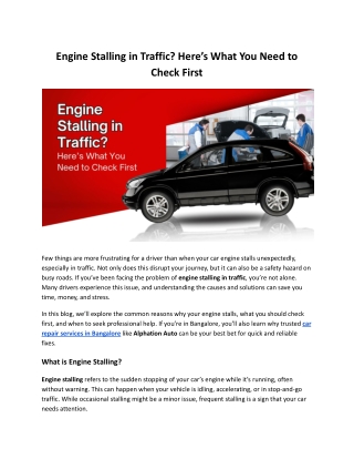 Engine Stalling in Traffic_ Here’s What You Need to Check First