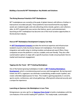 Building a Successful NFT Marketplace – Models, Trends, and Ready-Made Solution