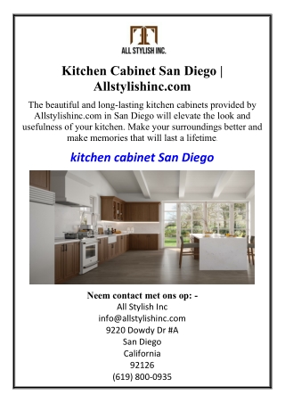 Kitchen Cabinet San Diego | Allstylishinc.com