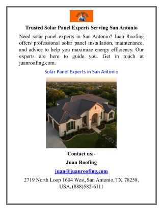 Trusted Solar Panel Experts Serving San Antonio