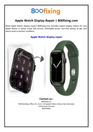 Apple Watch Display Repair | 800fixing.com