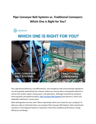 Pipe Conveyor Belt Systems vs. Traditional Conveyors - Which One is Right for You