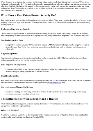 Behind the Scenes: What a Real Estate Broker Actually Does for You