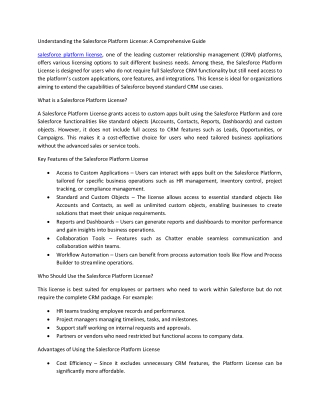 salesforce platform license