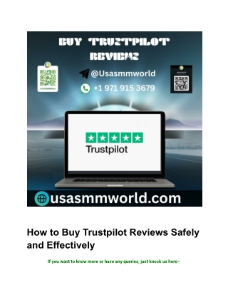 How to Buy Trustpilot Reviews Safely and Effectively
