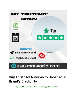 Buy Trustpilot Reviews to Boost Your Brand's Credibility