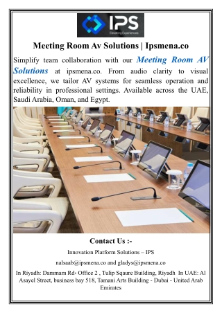 Meeting Room Av Solutions  Ipsmena.co
