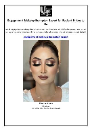 Engagement Makeup Brampton Expert for Radiant Brides to Be