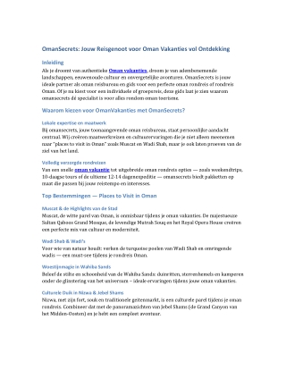 Travel Agency Travel: Rondreizen Oman, Things to Do & Best Time to Visit Oman vo