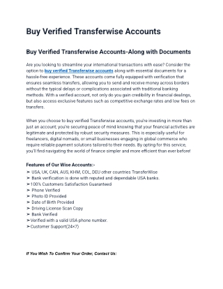 12 Best Places to Buy Verified Transferwise Accounts