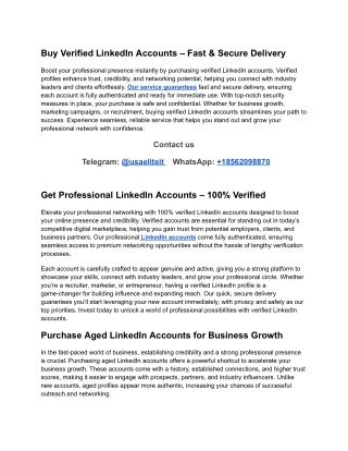 Buy LinkedIn Business Accounts – Build Your Brand Today