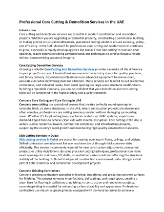 Professional Core Cutting