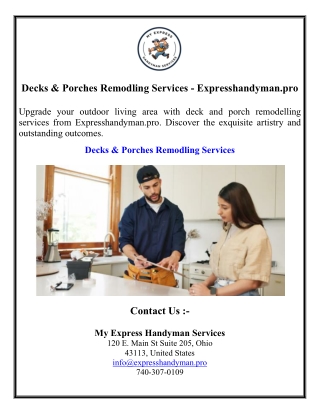 Decks & Porches Remodling Services - Expresshandyman.pro
