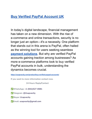 Buy Verified PayPal Account UK