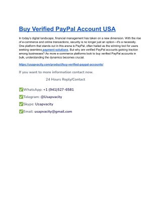Buy Verified PayPal Account USA