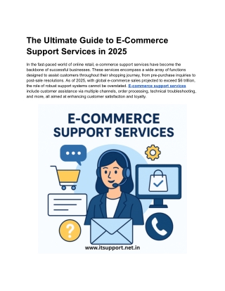 The Ultimate Guide to E-Commerce Support Services in 2025