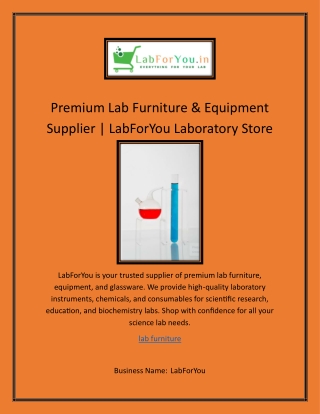 Premium Lab Furniture & Equipment Supplier | LabForYou Laboratory Store