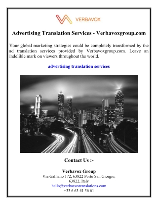 Advertising Translation Services - Verbavoxgroup.com