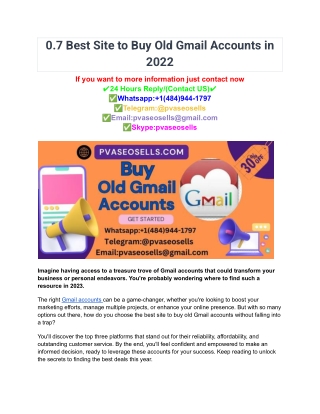 0.7 Best Site to Buy Old Gmail Accounts in 2022