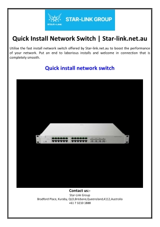 Quick Install Network Switch | Star-link.net.au