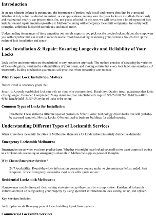 Lock Installation & Repair: Ensuring Longevity and Reliability of Your Locks